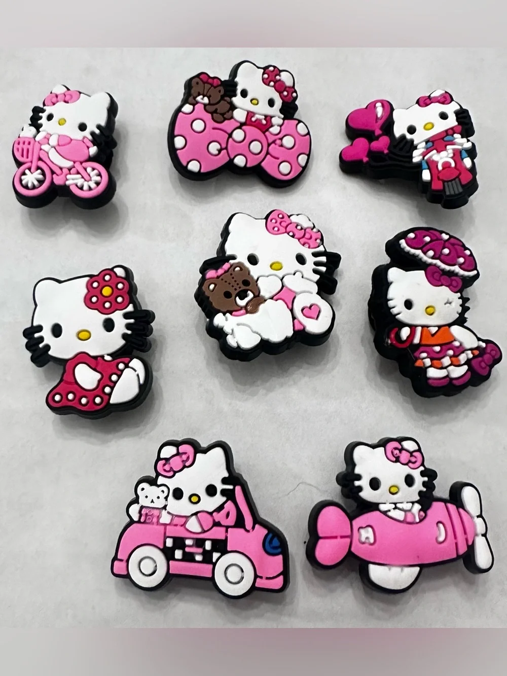 New Hello Kitty Themed Shoe Charms for Crocs - Set of 8